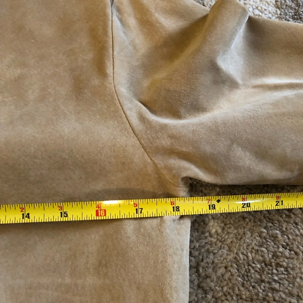 Erez Levy Saks Fifth Avenue Beige Suede Learher Skirt And Top Set Sz 4 Vintage! - Picture 6 of 16